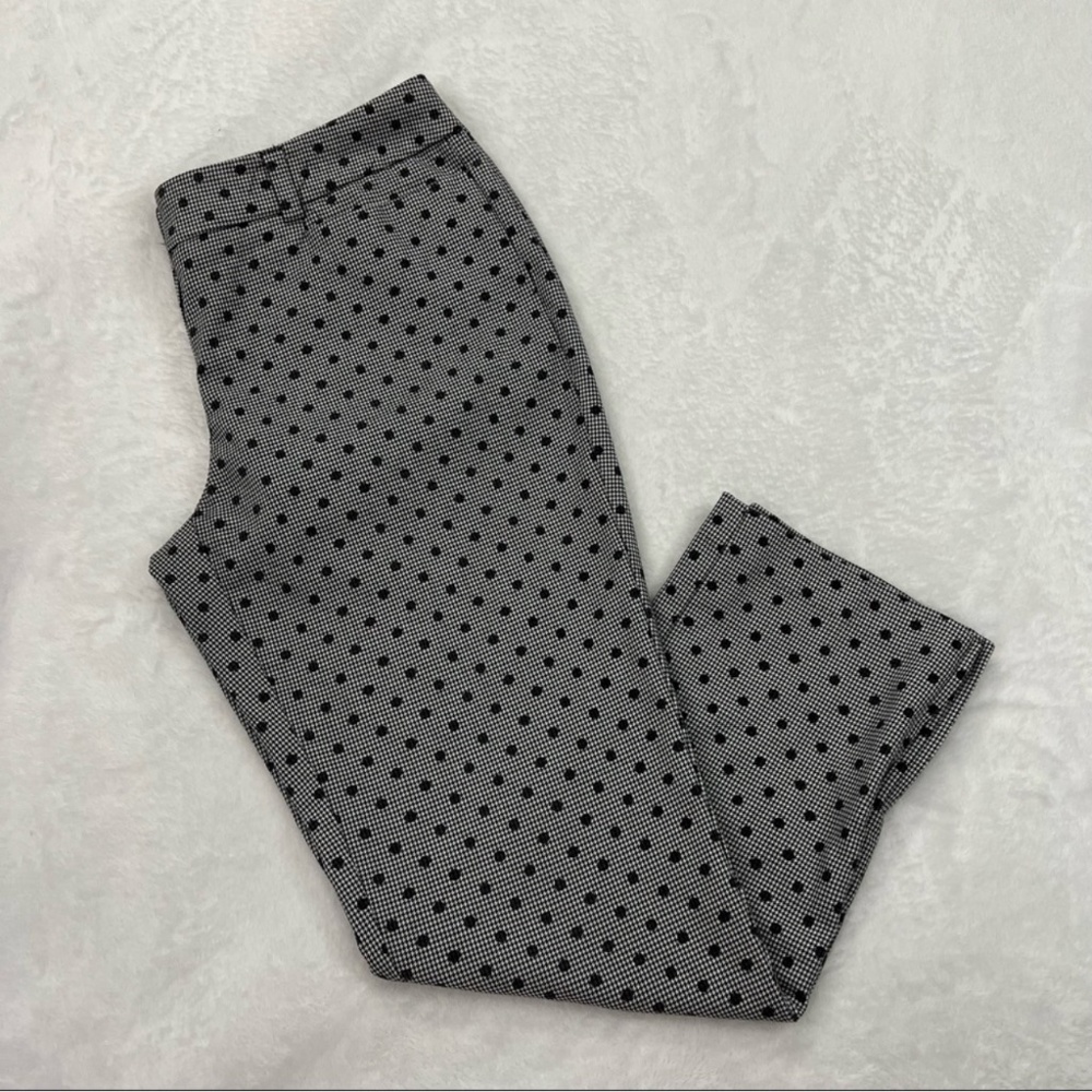 New York & Company High Rise Polka Dot Straight Leg Trousers Dress Pants Work